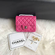 Chanel Mini Flap Bag Pink Lambskin Silver 17cm - 1