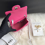 Chanel Mini Flap Bag Pink Lambskin Silver 17cm - 3