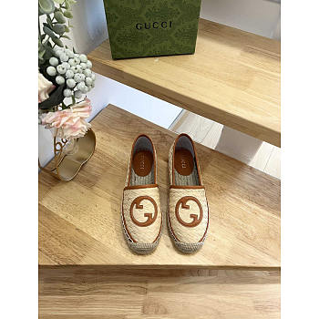 Gucci Interlocking G Espadrilles Beige And Brown