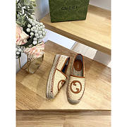 Gucci Interlocking G Espadrilles Beige And Brown - 3