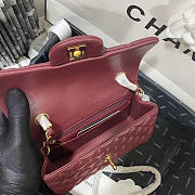 Chanel Classic Flap Bag Lambskin Red Wine Gold 20cm - 6