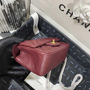 Chanel Classic Flap Bag Lambskin Red Wine Gold 20cm - 4