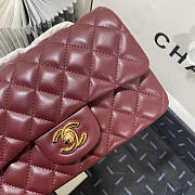 Chanel Classic Flap Bag Lambskin Red Wine Gold 20cm - 3