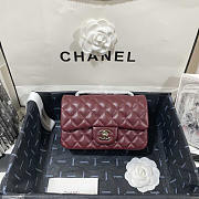 Chanel Classic Flap Bag Lambskin Red Wine Silver 20cm - 1