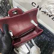 Chanel Classic Flap Bag Lambskin Red Wine Silver 20cm - 6