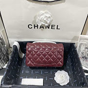 Chanel Classic Flap Bag Lambskin Red Wine Silver 20cm - 5