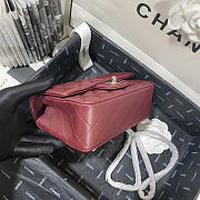 Chanel Classic Flap Bag Lambskin Red Wine Silver 20cm - 4