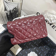 Chanel Classic Flap Bag Lambskin Red Wine Silver 20cm - 2