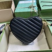 Gucci Interlocking G Mini Heart Shoulder Bag Black 20x17.5x6.5cm - 3