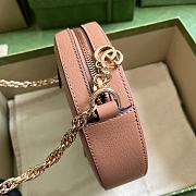 Gucci Ophidia GG Mini Round Shoulder Bag Pink 18x18x4.5cm - 5