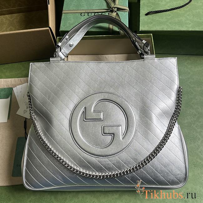 Gucci Blondie Medium Tote Bag Silver 41x34.5x8cm - 1