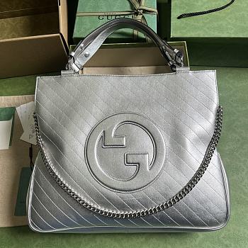 Gucci Blondie Medium Tote Bag Silver 41x34.5x8cm