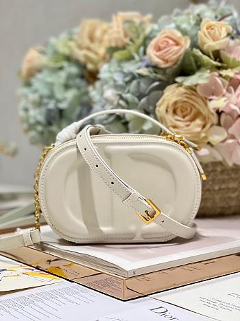 Dior CD Signature Oval Camera Bag White 18x11x6.5cm