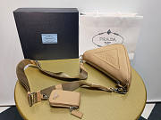 Prada Triangle Leather Beige Shoulder Bag 26x14x12cm - 3