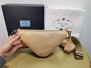 Prada Triangle Leather Beige Shoulder Bag 26x14x12cm - 2