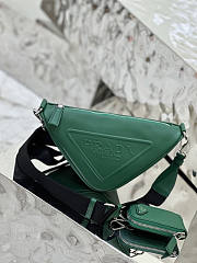 Prada Triangle Leather Green Shoulder Bag 26x14x12cm - 4