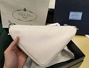 Prada Triangle Leather White Shoulder Bag 26x14x12cm - 6