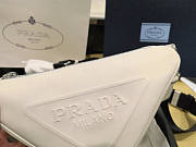 Prada Triangle Leather White Shoulder Bag 26x14x12cm - 4