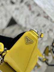 Prada Triangle Leather Yellow Shoulder Bag 26x14x12cm - 2