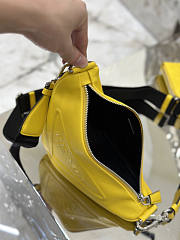 Prada Triangle Leather Yellow Shoulder Bag 26x14x12cm - 3