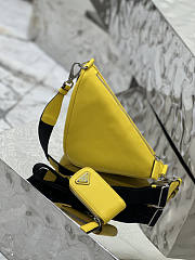 Prada Triangle Leather Yellow Shoulder Bag 26x14x12cm - 5