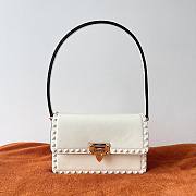 Valentino Rockstud23 Smooth Calfskin Shoulder Bag White 23x13x9cm - 1