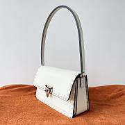 Valentino Rockstud23 Smooth Calfskin Shoulder Bag White 23x13x9cm - 6