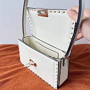 Valentino Rockstud23 Smooth Calfskin Shoulder Bag White 23x13x9cm - 5