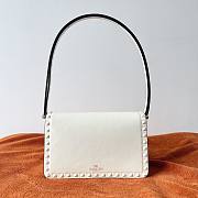 Valentino Rockstud23 Smooth Calfskin Shoulder Bag White 23x13x9cm - 3