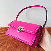 Valentino Rockstud23 Smooth Calfskin Shoulder Bag Pink 23x13x9cm - 3