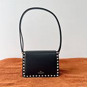 Valentino Small Rockstud23 Smooth Shoulder Bag Black 18.5x12x8cm - 5