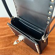 Valentino Small Rockstud23 Smooth Shoulder Bag Black 18.5x12x8cm - 2