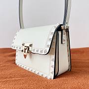 Valentino Small Rockstud23 Smooth Shoulder Bag White 18.5x12x8cm - 5