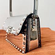 Valentino Small Rockstud23 Smooth Shoulder Bag Silver 18.5x12x8cm - 5