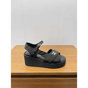 Chanel Open Toe Platform Casual Style Black - 3