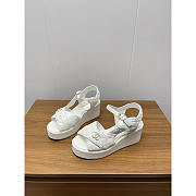 Chanel Open Toe Platform Casual Style Leather Party Style White - 4