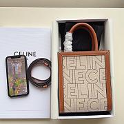 Celine Mini Vertical Cabas Textile Tan 17x20x4cm - 1