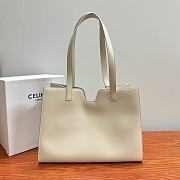 Celine Cabas 16 Smooth Calfskin Limestone White 37x26x14cm - 6