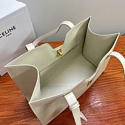 Celine Cabas 16 Smooth Calfskin Limestone White 37x26x14cm - 3