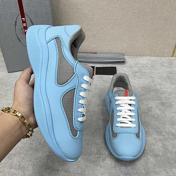 Prada America's Cup Soft Rubber And Bike Fabric Sneakers Light Blue