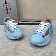 Prada America's Cup Soft Rubber And Bike Fabric Sneakers Light Blue - 5