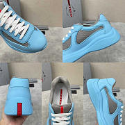 Prada America's Cup Soft Rubber And Bike Fabric Sneakers Light Blue - 4