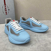 Prada America's Cup Soft Rubber And Bike Fabric Sneakers Light Blue - 3