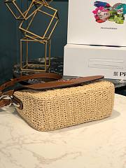 Prada Raffia and Leather Shoulder Bag Brown 20x15x6.5cm - 4