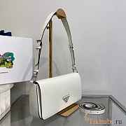 Prada Brushed Leather Femme White Bag 26x4.8x12cm - 2