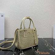 Prada Galleria Satin Mini-Bag With Crystals Gold 20x14.5x9.5cm - 3