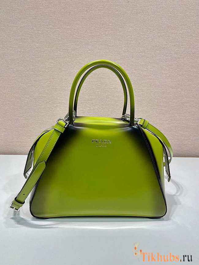 Prada Small Brushed Leather Prada Supernova Handbag Green 25.5x13.5x18cm - 1