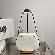 Prada Cleo Brushed Leather Shoulder Bag White 22x4x15.5cm - 2