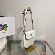 Prada Cleo Brushed Leather Shoulder Bag White 22x4x15.5cm - 4