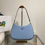 Prada Cleo Brushed Leather Shoulder Bag Blue 27x22x6cm - 1